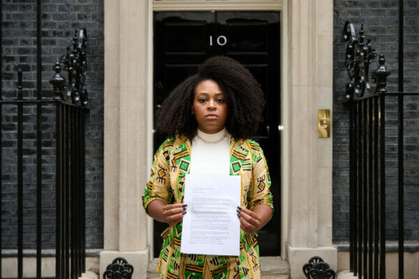 Indigenous people outside 10 downing street
