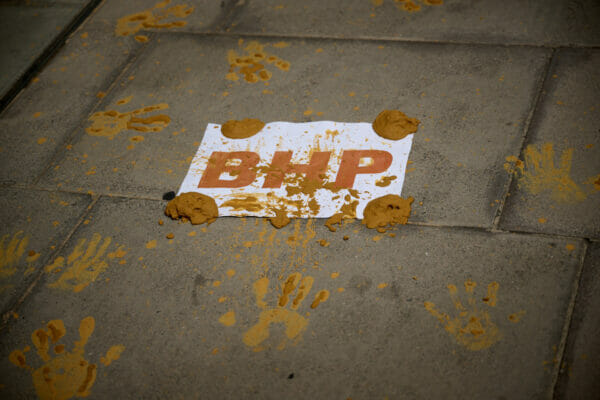 BHP protest outside their head office in Australia